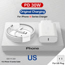 APPLE Original 30W Tipo C Carregador Rápido Para iPhone 16 15 14 13 12 11 Pro Max Mini X XS XR Plus Magsafe Sem Fio Cabo de Carregamento Rápido