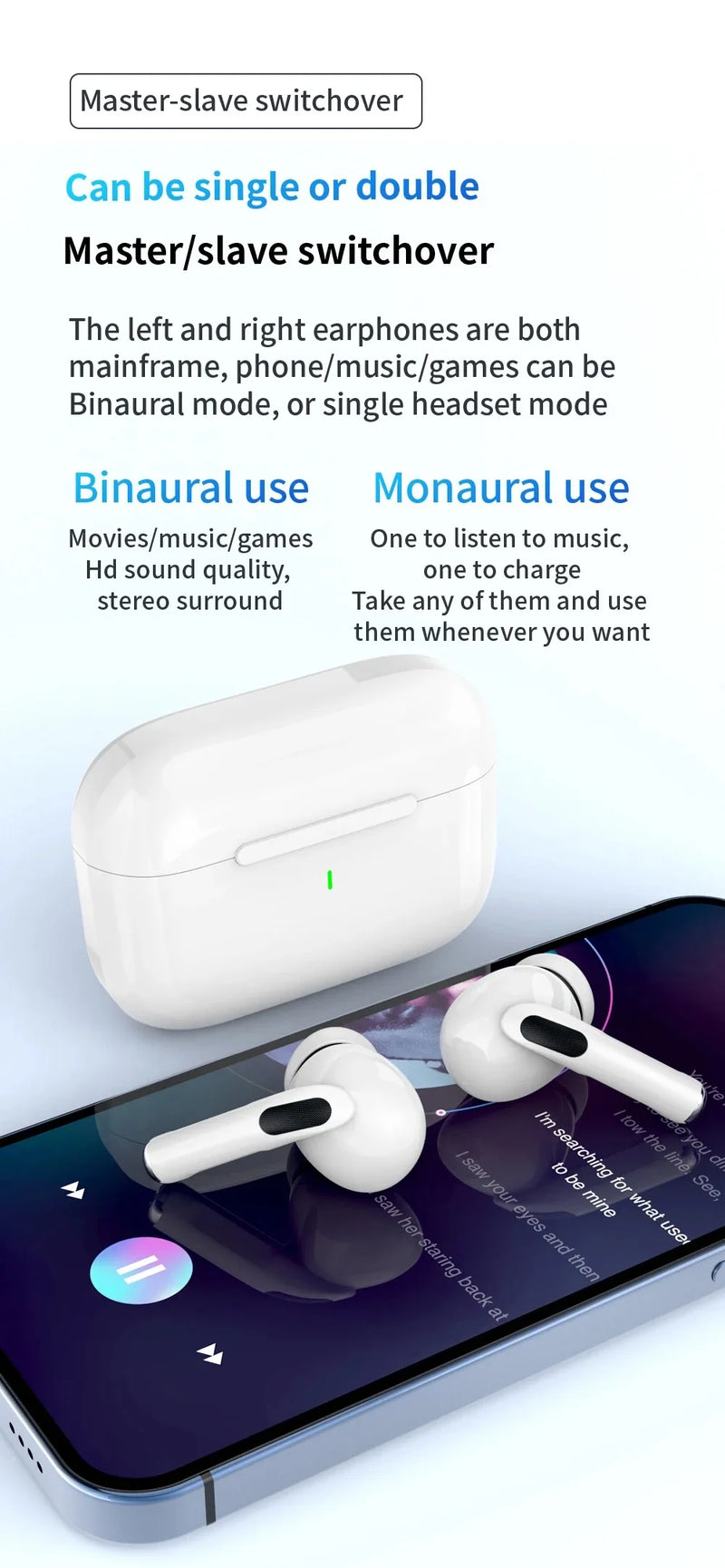 Original ar pro verdadeiro sem fio bluetooth fones de ouvido som alta fidelidade baixa latência redução ruído para iphone android