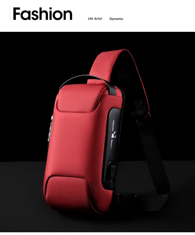 Mochila Anti-Furto com Senha USB Slim Bag