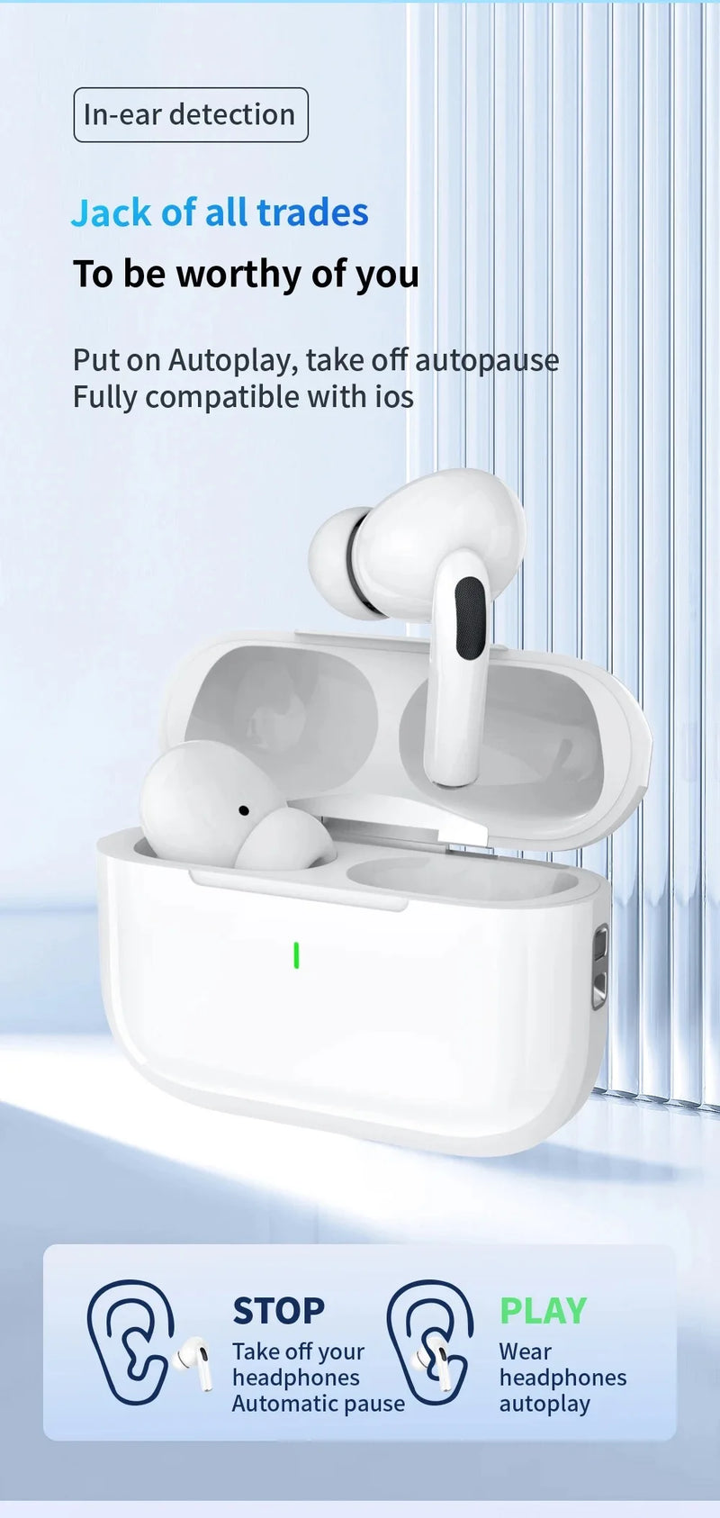 Original ar pro verdadeiro sem fio bluetooth fones de ouvido som alta fidelidade baixa latência redução ruído para iphone android