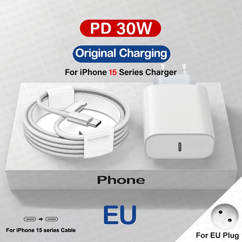 APPLE Original 30W Tipo C Carregador Rápido Para iPhone 16 15 14 13 12 11 Pro Max Mini X XS XR Plus Magsafe Sem Fio Cabo de Carregamento Rápido