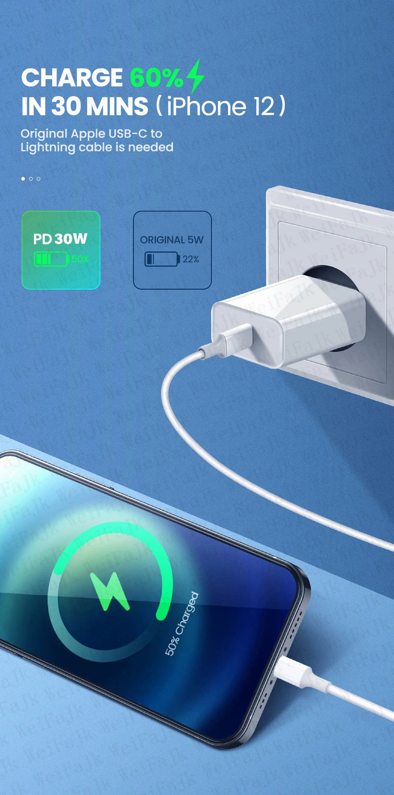 APPLE Original 30W Tipo C Carregador Rápido Para iPhone 16 15 14 13 12 11 Pro Max Mini X XS XR Plus Magsafe Sem Fio Cabo de Carregamento Rápido