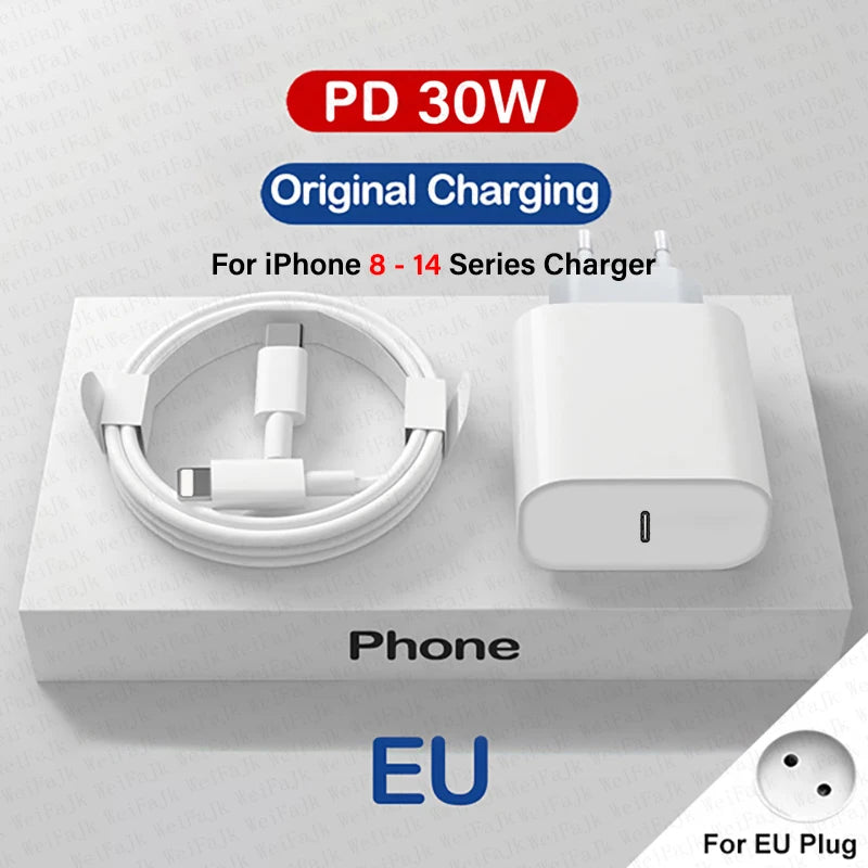 APPLE Original 30W Tipo C Carregador Rápido Para iPhone 16 15 14 13 12 11 Pro Max Mini X XS XR Plus Magsafe Sem Fio Cabo de Carregamento Rápido