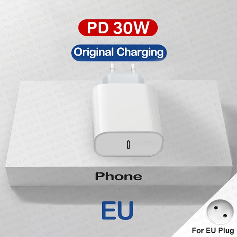 APPLE Original 30W Tipo C Carregador Rápido Para iPhone 16 15 14 13 12 11 Pro Max Mini X XS XR Plus Magsafe Sem Fio Cabo de Carregamento Rápido