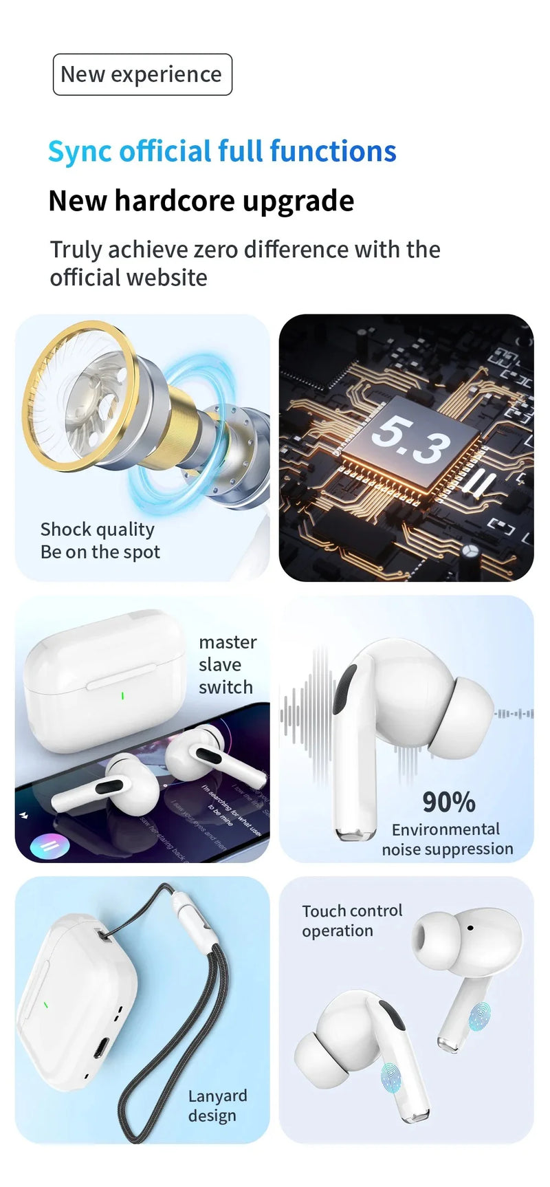 Original ar pro verdadeiro sem fio bluetooth fones de ouvido som alta fidelidade baixa latência redução ruído para iphone android